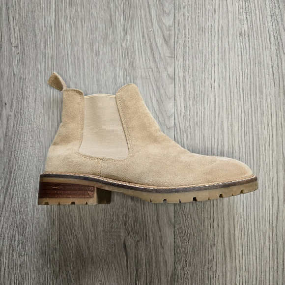 Steve Madden Leopold Chelsea Tan Suede Boots Size 5.5 Neutral Earthy Minimalist - Picture 6 of 12